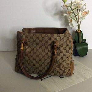 Vintage Gucci Tote Bag - Monogram Bamboo